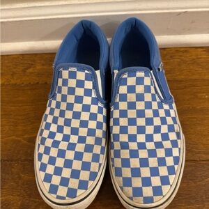 Vans Kids Blue and White Checkered Sneakers